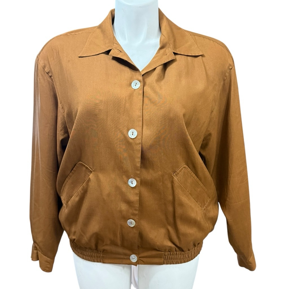 Vintage Melrose Silk Studio Brown Jacket Size L
